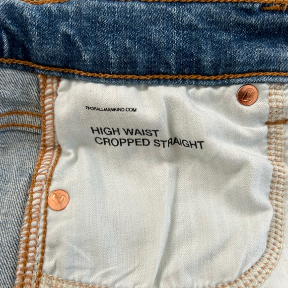 7 For All Mankind Blue Straight Leg Jeans Womens - Picture 10 of 12
